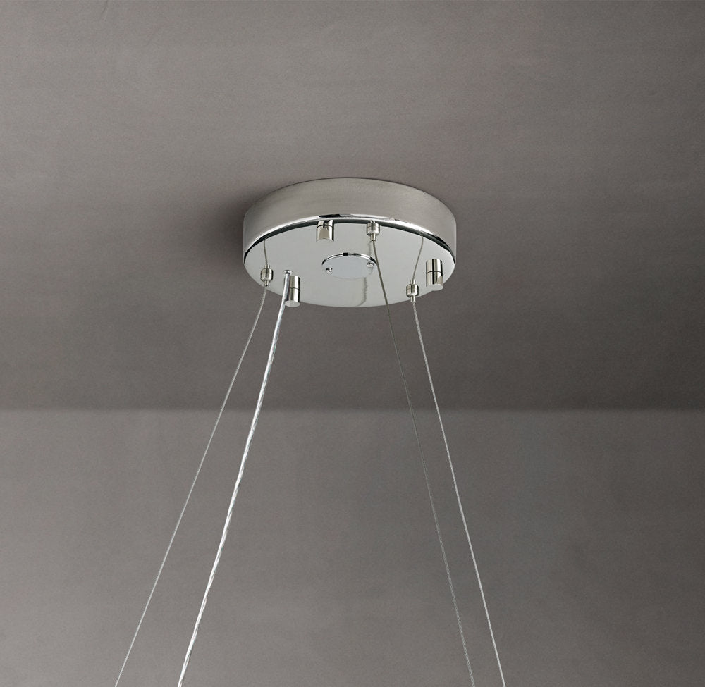 Crystal Halo Clear Round LED Chandelier 72"