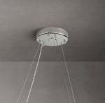 Crystal Halo Clear Round LED Chandelier 72"