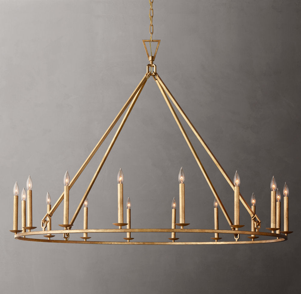 19TH C. ENGLISH OPENWORK ROUND CHANDELIER 60"