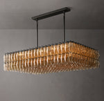 Chiara Smoke Glass Rectangular Chandelier 54"