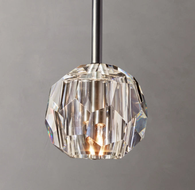 Boule De Cristal Clear Glass Rod Pendant