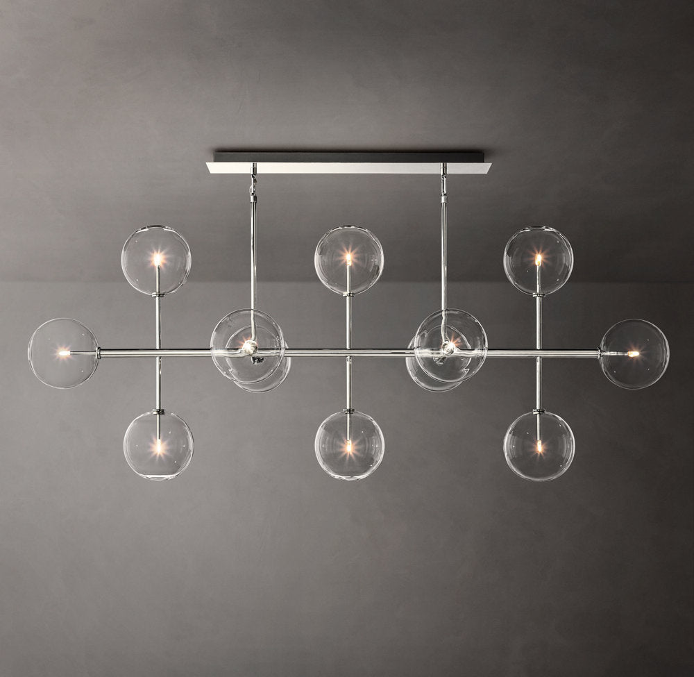 Glass Globe Mobile Linear Chandelier