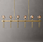 Boule De Cristal Smoke Glass Double Linear Chandelier 60"