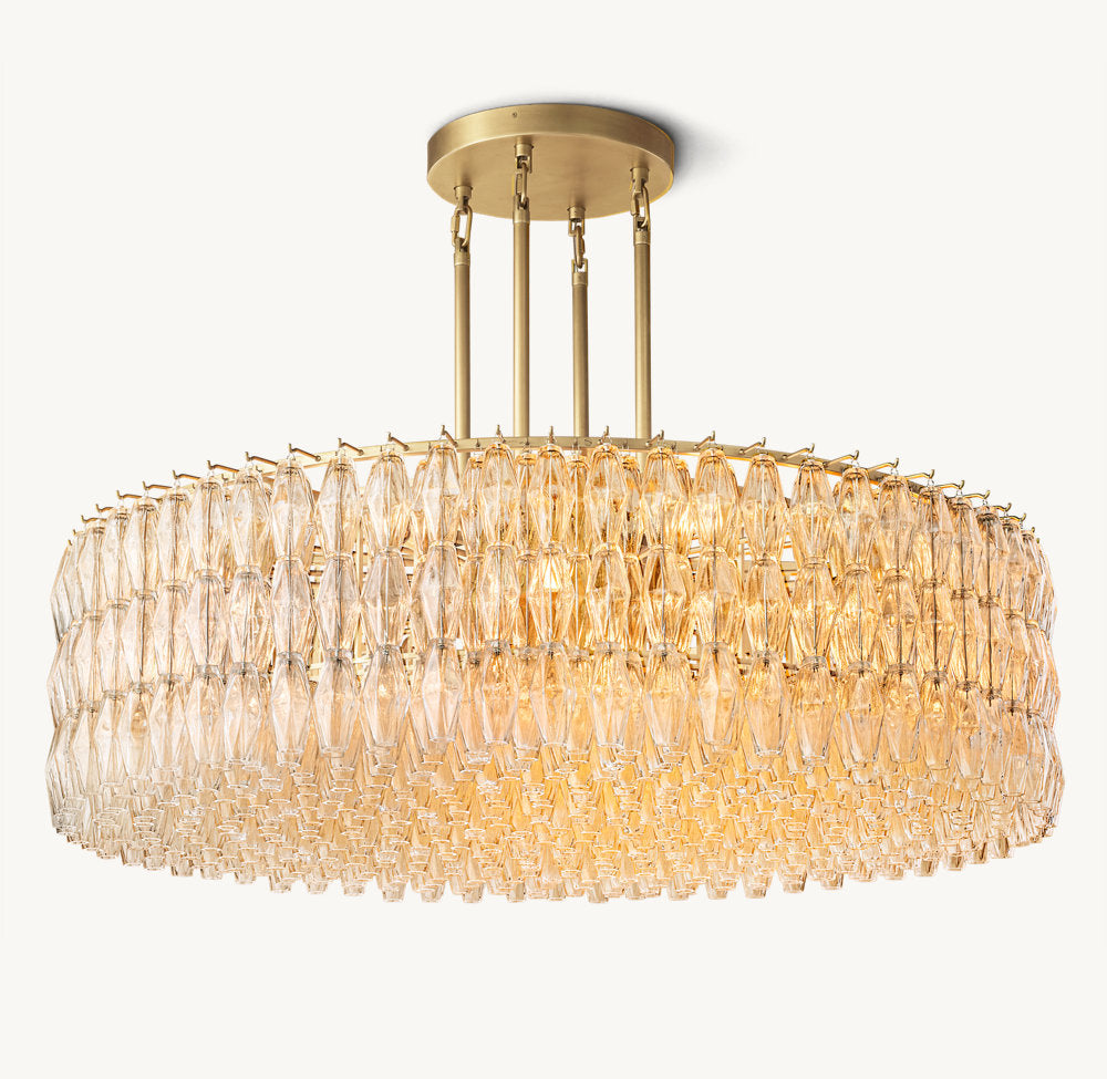 Chiara Clear Glass Round Chandelier 62"