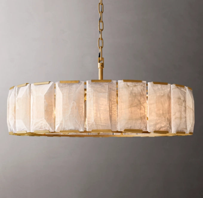 Harlow Calcite Round Chandelier 43"