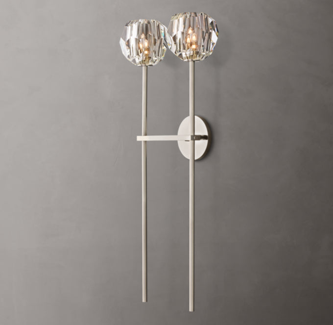 Boule De Cristal Clear Glass Grand Double Sconce
