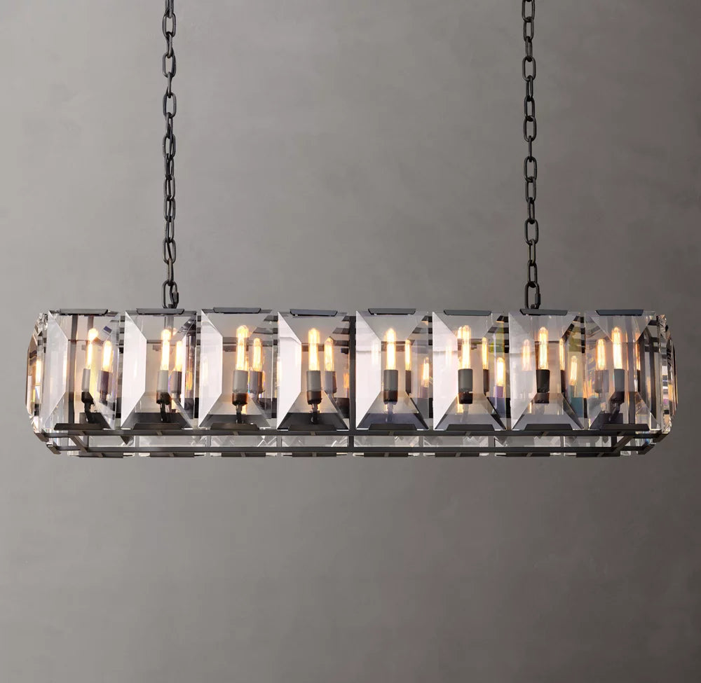 Harlow Crystal Rectangular Chandelier 54"