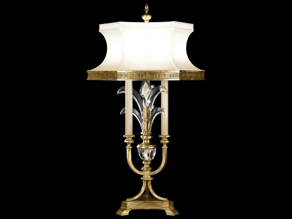 Fine Art Handcrafted Lighting Beveled Arcs Gold Crystal Table Lamp