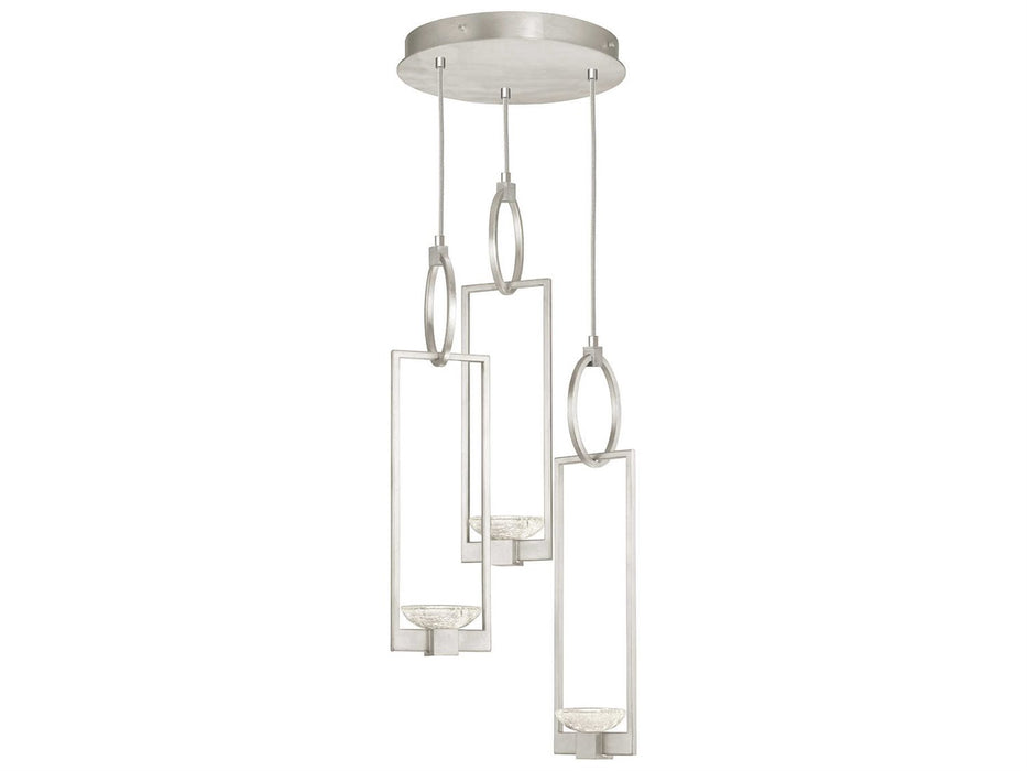 Fine Art Handcrafted Lighting Delphi 3-Light Silver Glass Bowl Pendant