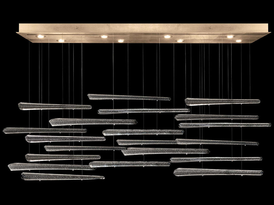Fine Art Handcrafted Lighting Elevate 8-Light Gold Leaf Crystal Glass Island Pendant