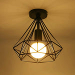 1-Light Mini Metal Geometric Caged LED Retro Flush Mount Lighting Ceiling Lights