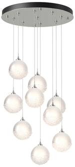 Fritz Globe 20.5" Wide 9-Light Sterling Long Pendant w/ Frosted Glass