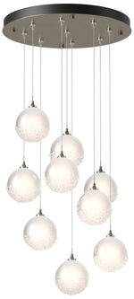 Fritz Globe 20.5"W 9-Light Soft Gold Standard Pendant w/ Frosted Shade
