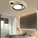 LED Offset Circles Geometric Classic Dimmable Flush Mount Ceiling Light for Bedroom