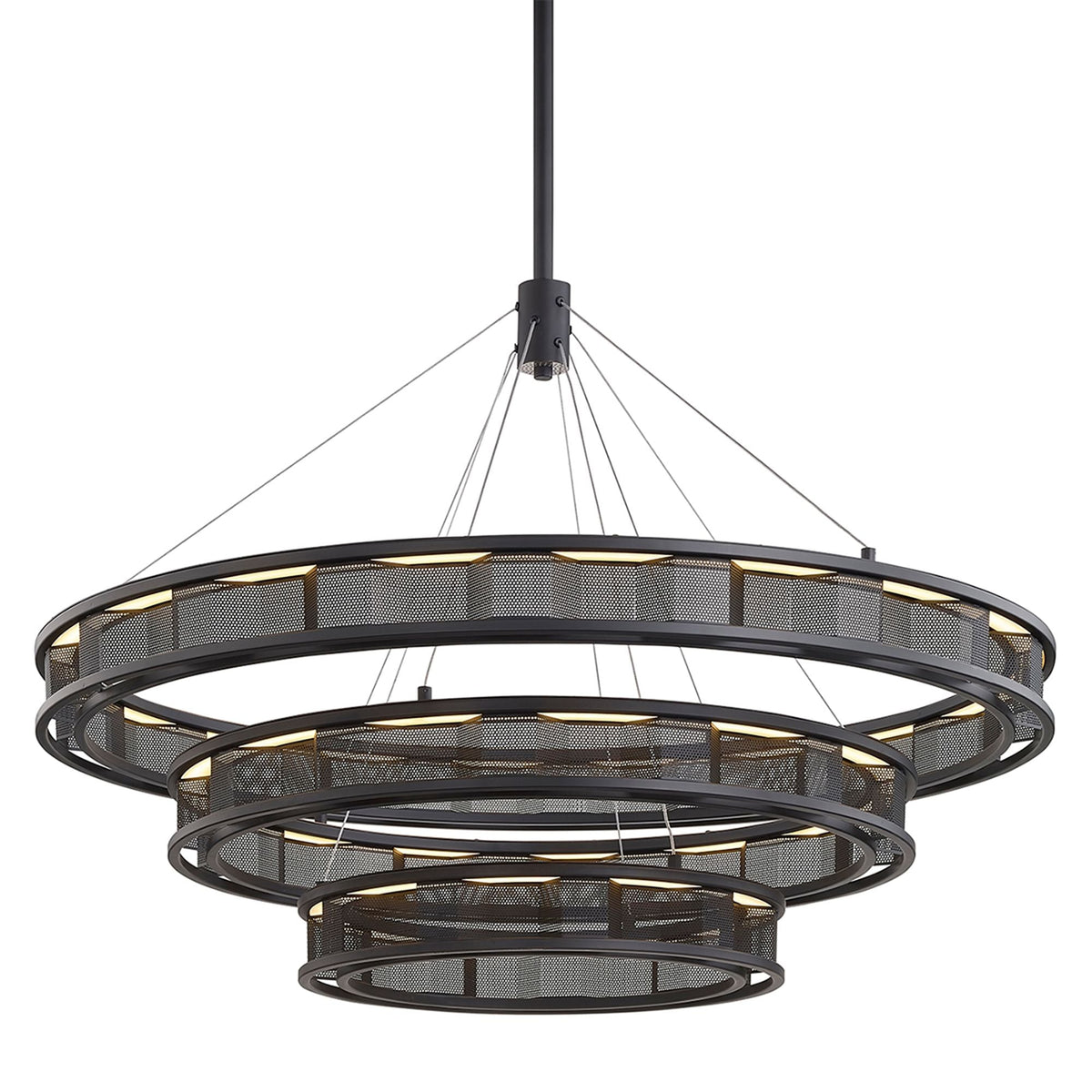 Fuze 39" Wide Modern Bronze 3-Tier LED Pendant Light