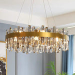 8 Light Modern Crystal Chandelier Industrial Brass Chandelier