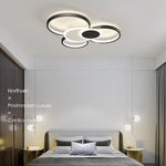 Modern LED Circles Flush Mount Ceiling Light Artistic Eclipse Design, Energy-Efficient Lighting