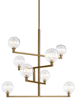 Gambit Chandelier, 1-Light, Aged Brass, 35.3"W (700GMBCR 70DN4W1)