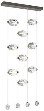 Gatsby 27.5" Wide 9-Light Crystal Dark Smoke Standard LED Pendant