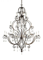 Mini Linger Chandelier, 9-Light, LED, Natural Brass, 96"L (700LNG9NB-LED930R 70PGJEM)