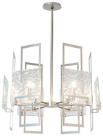 Geo 31.3" Wide 6-Light Sterling Pendant With Clear Glass Shade