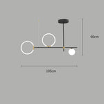 Circles LED Black Modern Chandeliers Island Lights Hanging Lamp Pendant Light