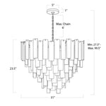 Glacier 31" Wide Nickel Glass Cascade 16-Light Chandelier