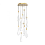 Round Layered Raindrop LED Chandelier