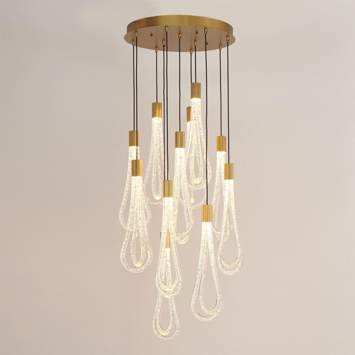 Layered Raindrop LED Chandelier