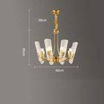 8-light LED Electroplated Metal Glass Gold Classic Chandelier Pendant Lighting