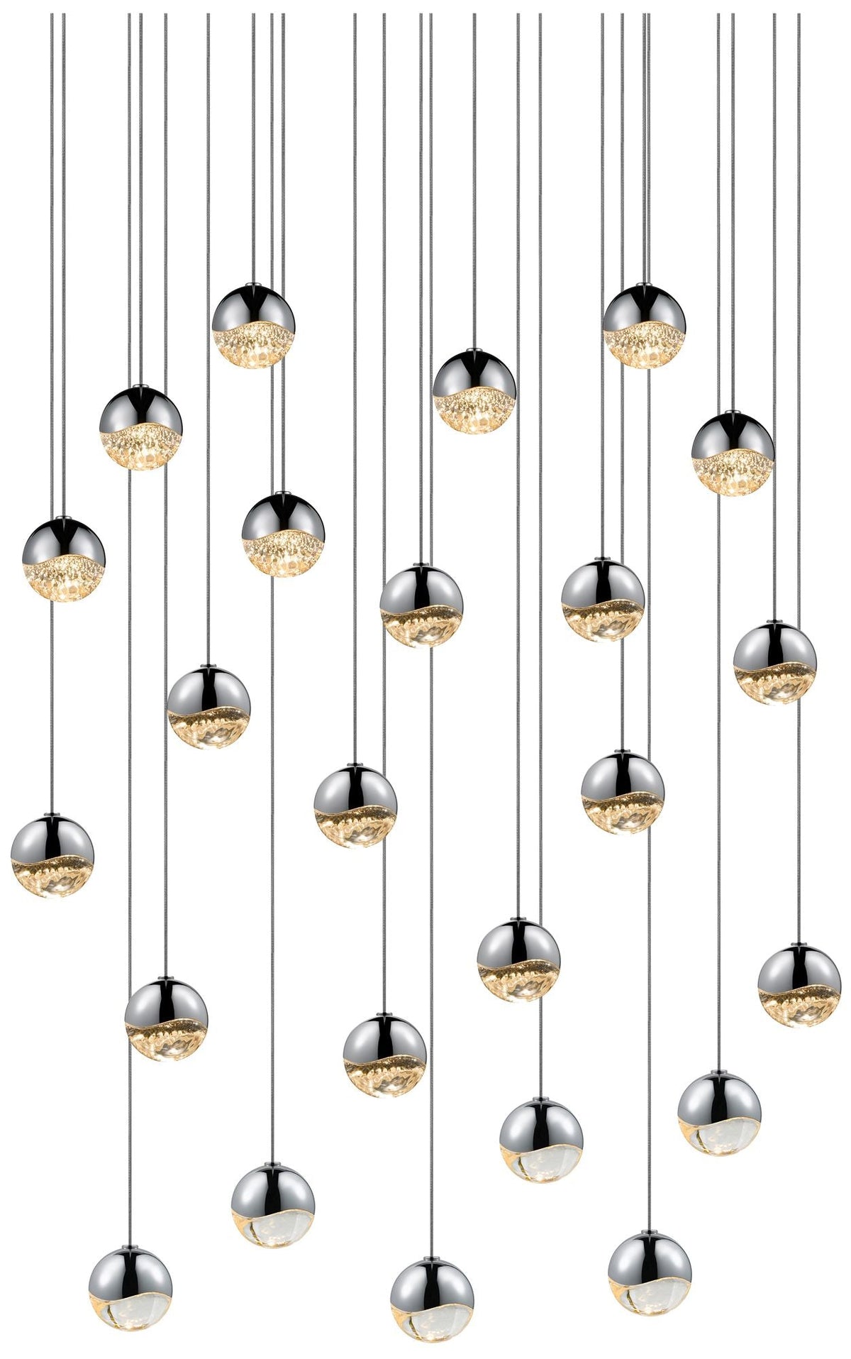 Grapes 25.5" Wide 24-Light Polished Chrome LED Pendant