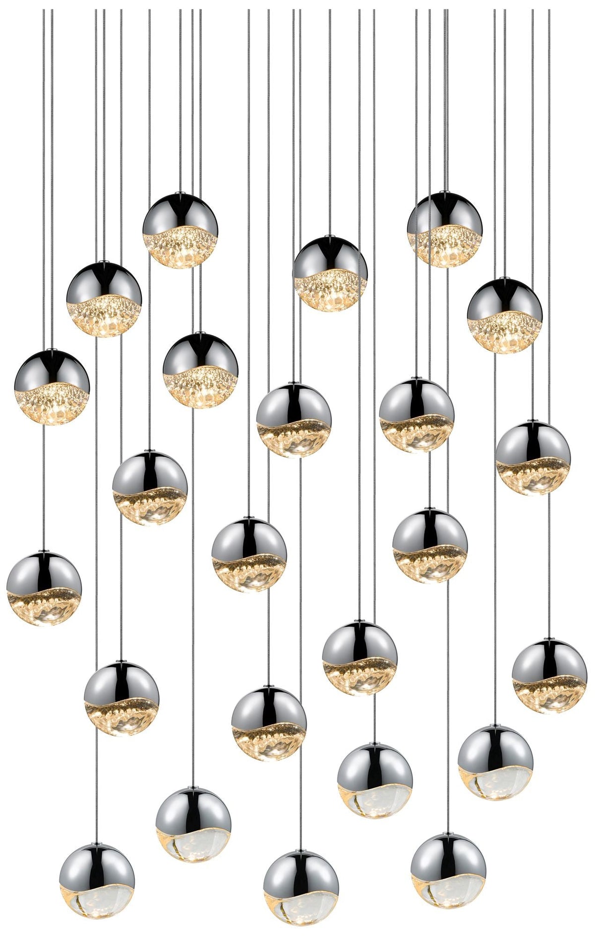 Grapes 26.25" Wide 24-Light Polished Chrome LED Pendant