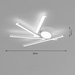 Creative Linear Oval Sticks LED White Modern Flush Mount Ceiling Light