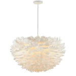 Novelty Modern Feather Design Pink Chandelier Metal Ceiling Light