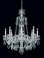 Hamilton Chandelier, 12-Light, Polished Silver, Clear Heritage Crystal, 30"W (5708CL YGPCA)