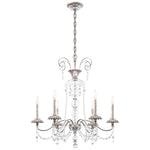 Helenia 30"H x 28"W 6-Light Crystal Chandelier in Antique Silver