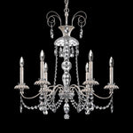 Helenia 30"H x 28"W 6-Light Crystal Chandelier in Antique Silver