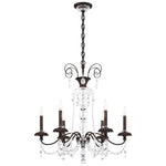 Helenia 30"H x 28"W 6-Light Crystal Chandelier in Black