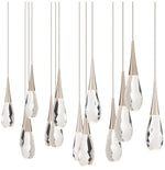 Hibiscus 13"H x 40"W 14-Lt Crystal Multi-Light Pendant in Polishe