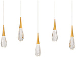 Hibiscus 13"H x 40"W 5-Light Crystal Multi-Light Pendant in Aged