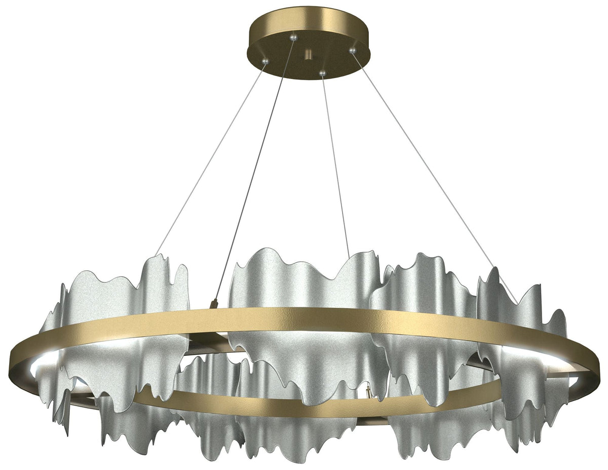 Hildene 38"WAccented Circular Modern Brass Standard LED Pendant