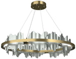 Hildene 38"WAccented Circular Modern Brass Standard LED Pendant