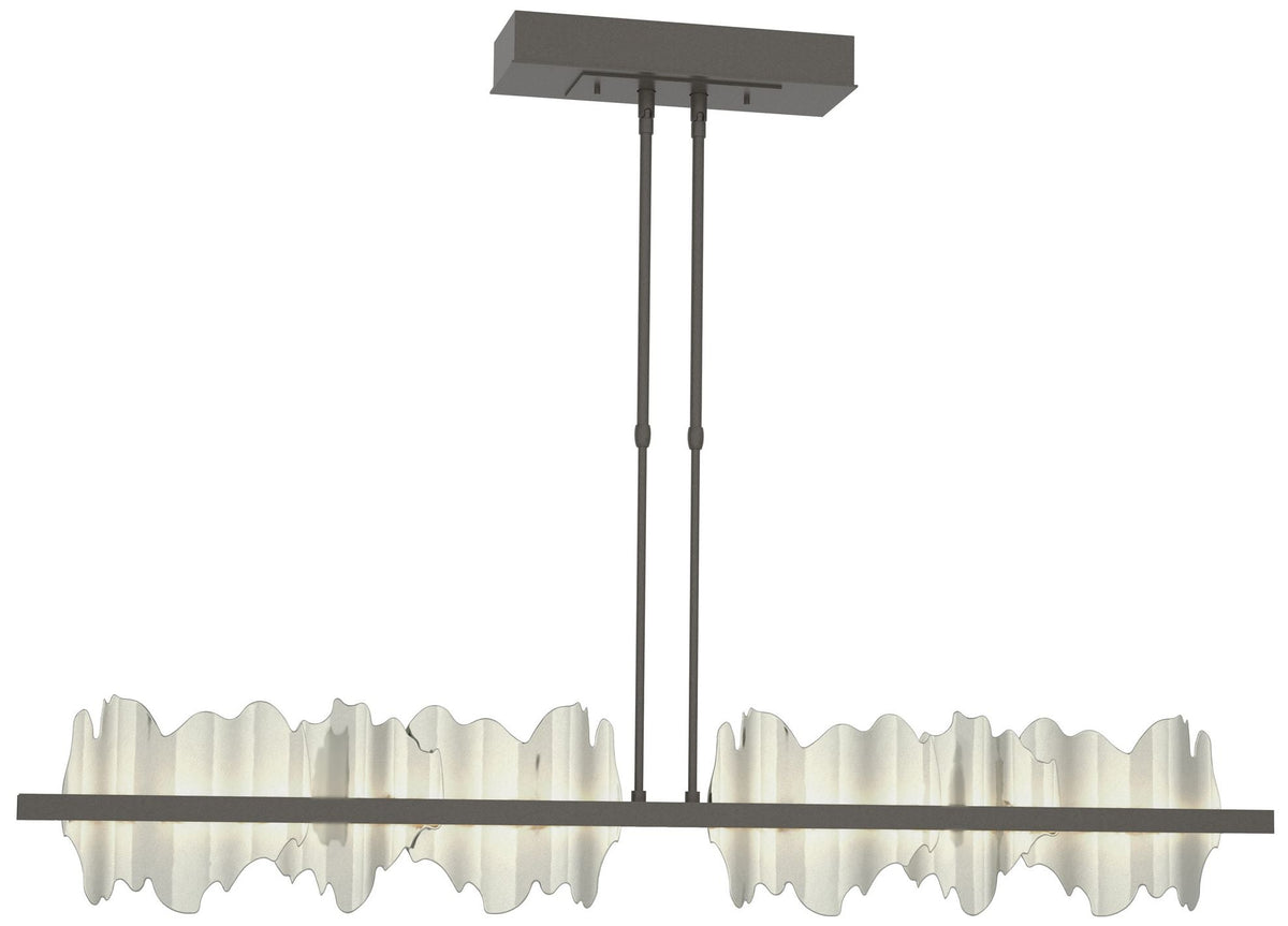 Hildene 51.9" Wide Large Dark Smoke And Sterling LED Pendant