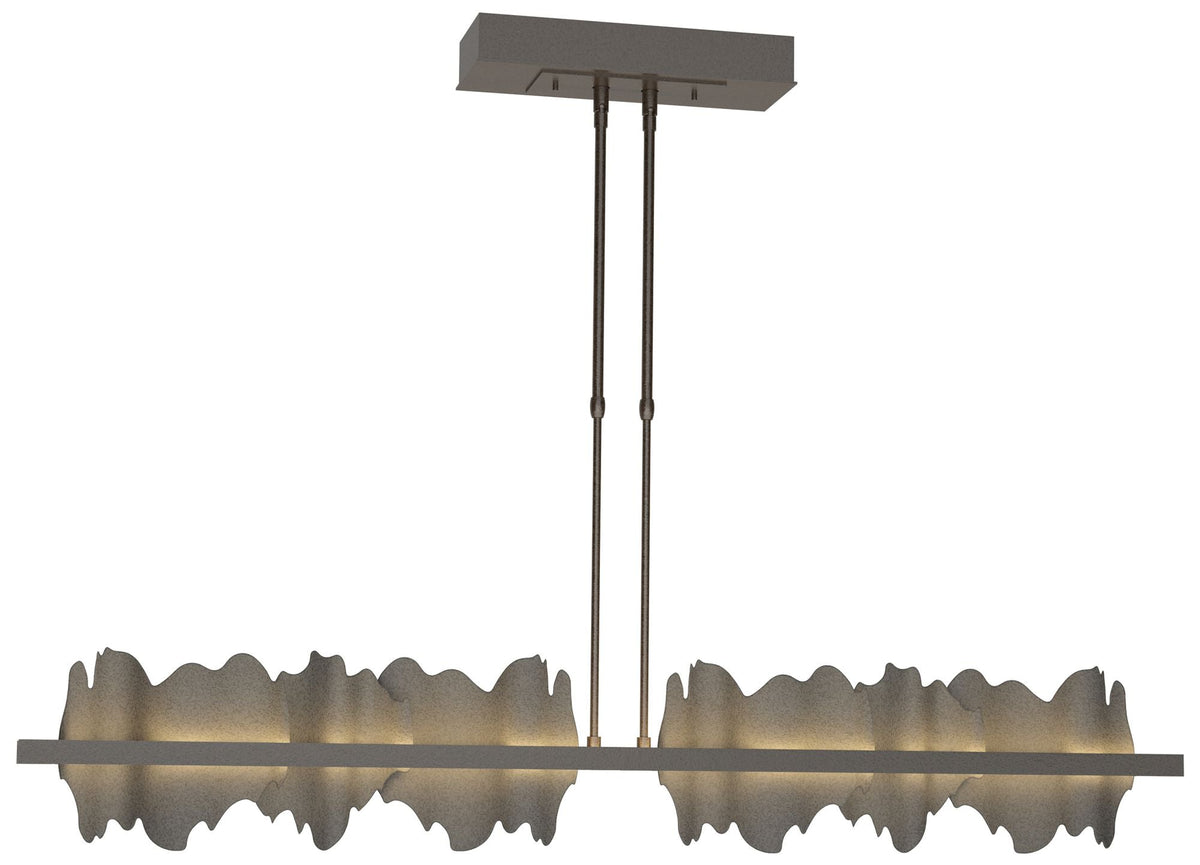Hildene 51.9"W Large Oil Rubbed Bronze And Natural Iron LED Pendant