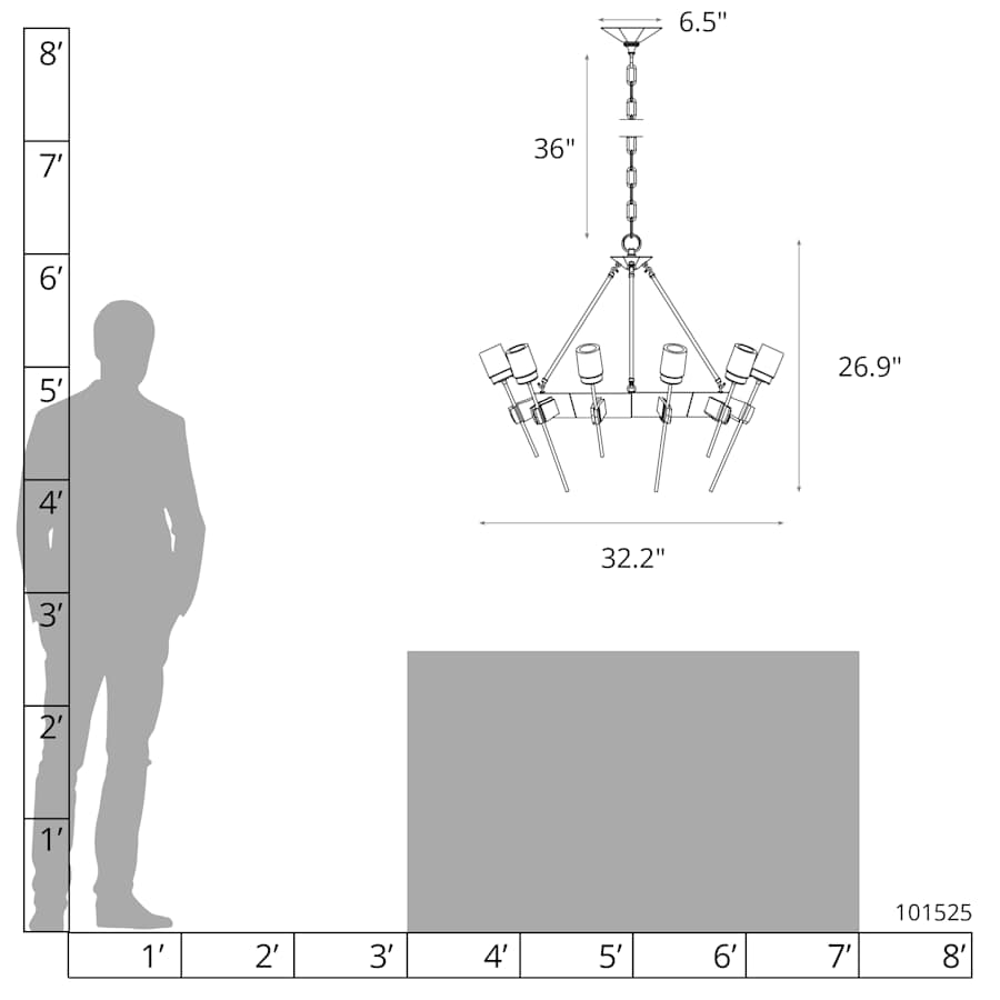 Echo 10 Light 33" Wide Chandelier