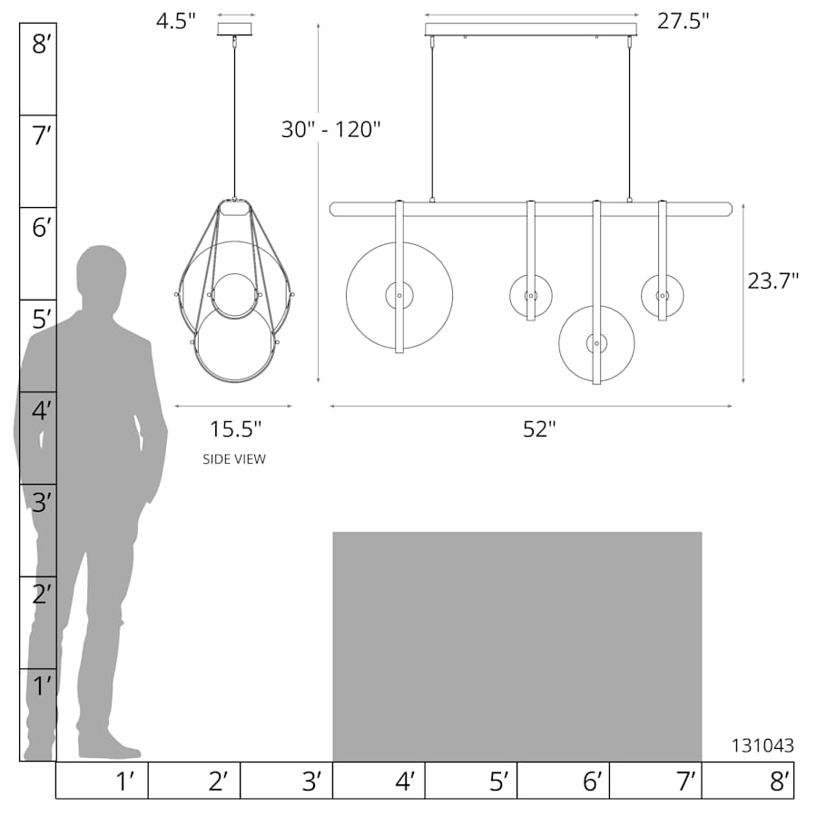 Derby 52" Wide LED Linear Chandelier