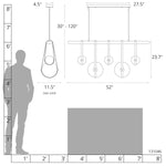 Derby 52" Wide LED Linear Chandelier