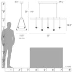 York 52" Wide LED Linear Chandelier