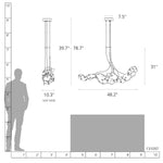 Pangea 6 Light 48" Wide Abstract Linear Pendant