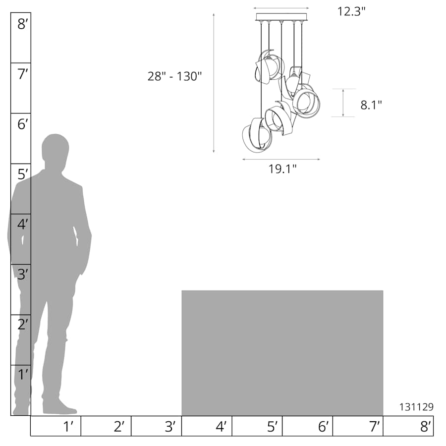 Riza 5 Light 20" Wide Multi Light Pendant
